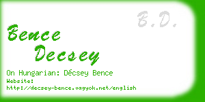 bence decsey business card